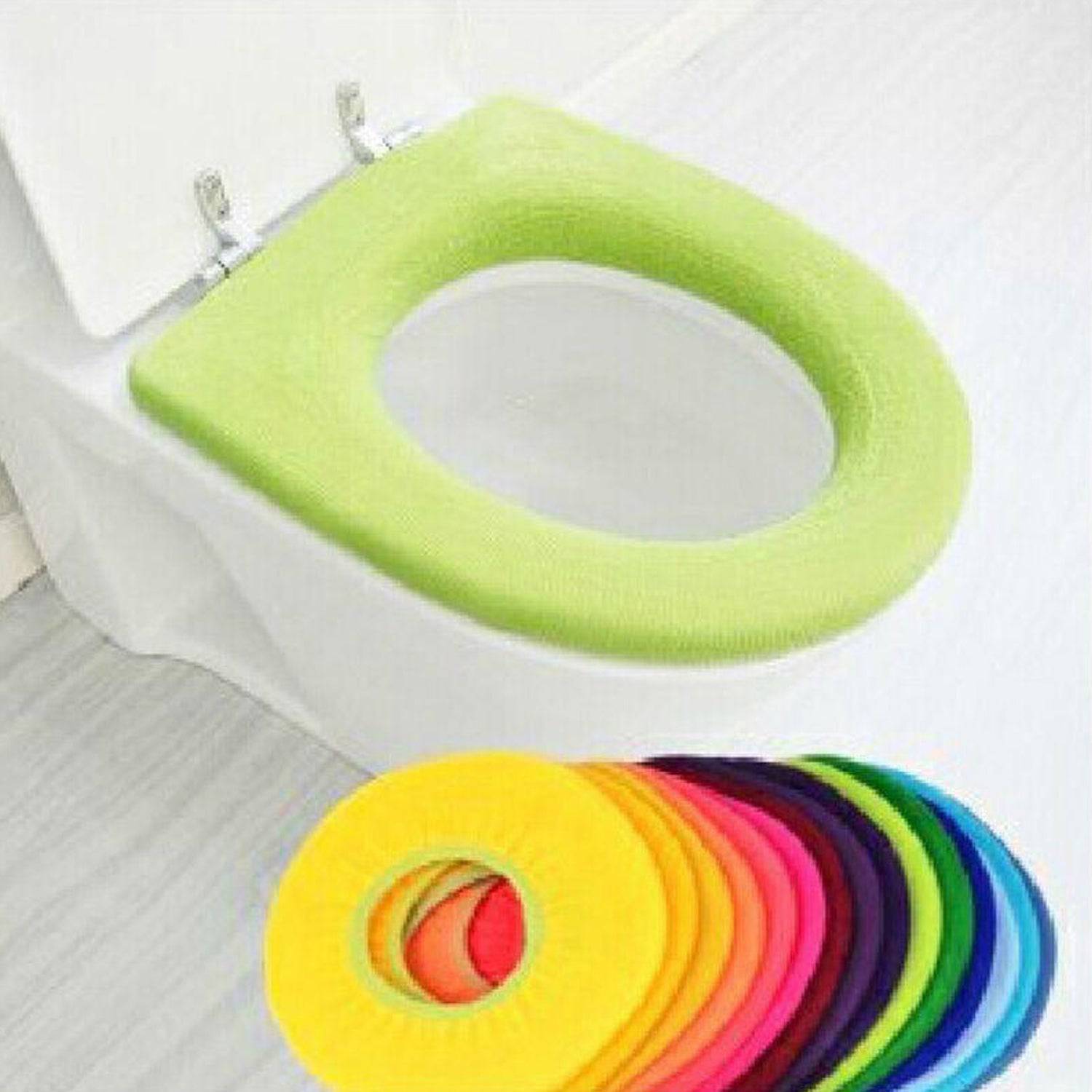 Bathroom Soft Thicker Warmer Stretchable Washable Cloth Toilet Seat Cover Pads (1pc) - jugaad.shop