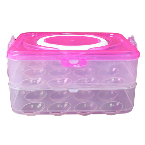 Double Layer 24 Grid Egg Storage Box for Egg Storage Container - jugaad.shop