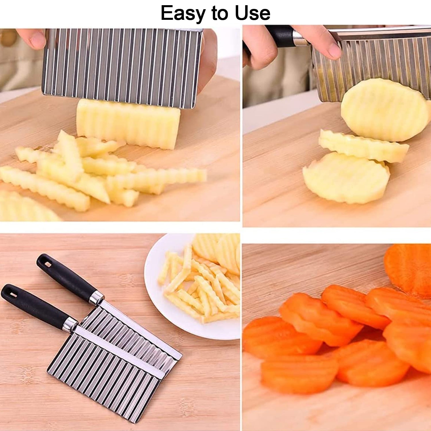 Stainless Steel Vegetable Salad Chopping Knife Crinkle Cutters - jugaad.shop