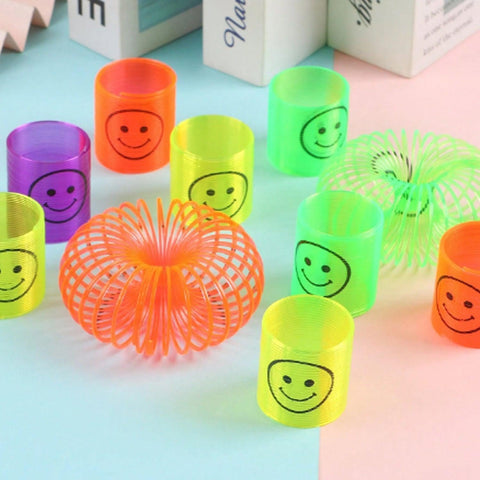 Multicolor Magic Smiley Spring, Spring Toys, Slinky, Slinky Spring Toy, Toy for Kids for Birthdays, Compact and Portable Easy to Carry (12 Pcs Set) - jugaad.shop