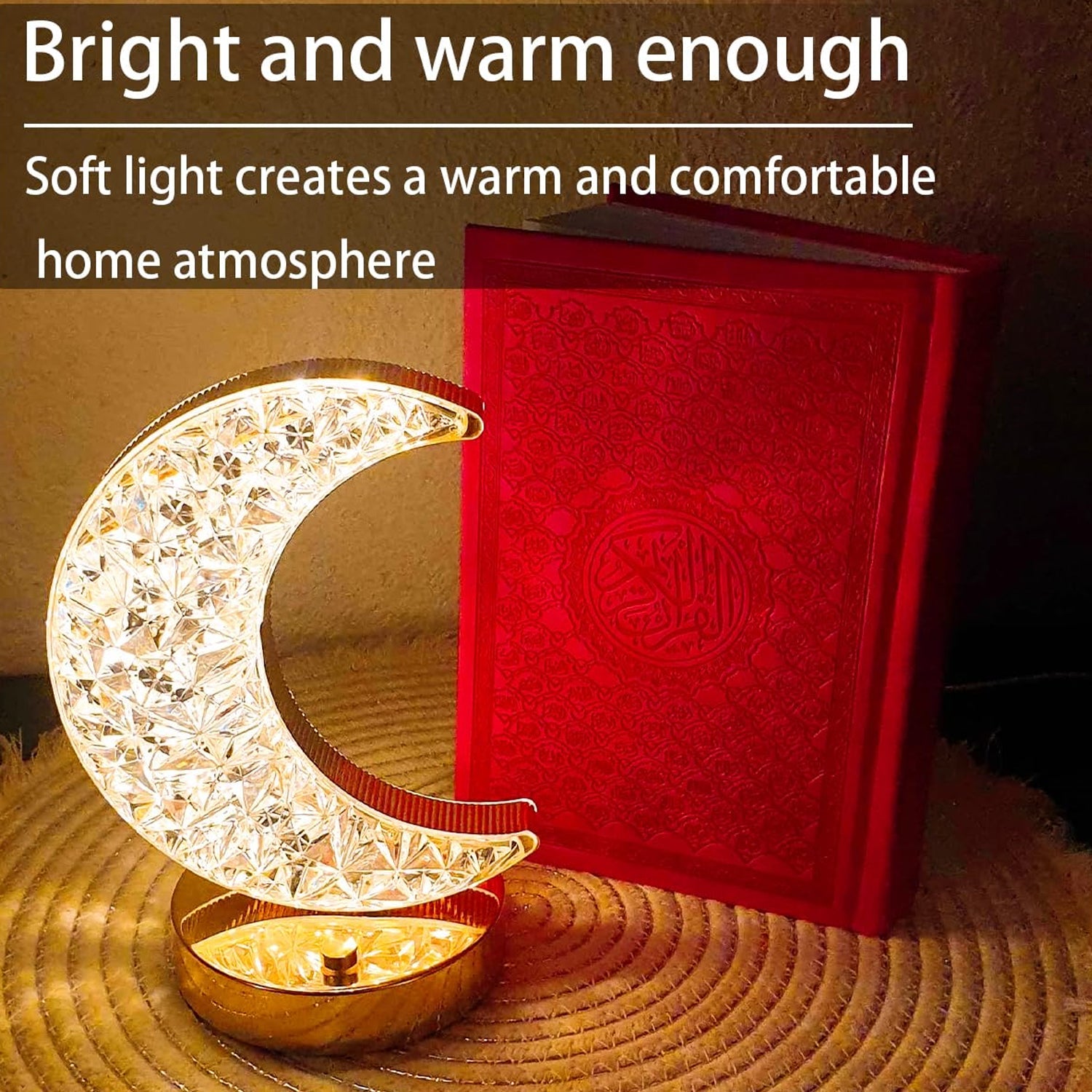 Crystal Table Lamp | Moon Shape Touch Control Lamp with 3 Color | Metal Bedside Lamp for Kids Bedroom Romantic Desktop Nightstand | Stepless Dimming USB Charging Touch Night Light - jugaad.shop