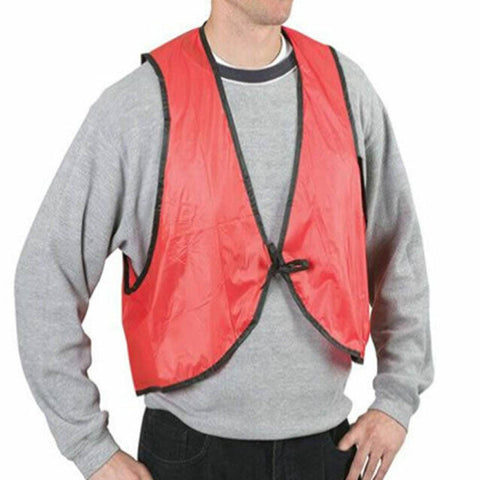 Economy Safety Vest, Soft Vinyl with Tie Closure for Identifying Staff and Volunteers Adult PVC Safety Vest High Visibility for Outdoor Operator - jugaad.shop