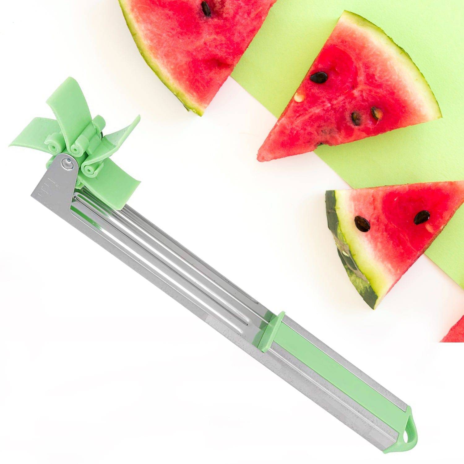 Stainless Steel Washable Watermelon Cutter Windmill Slicer Cutter Peeler for Home / Smart Kitchen Tool Easy to Use - jugaad.shop