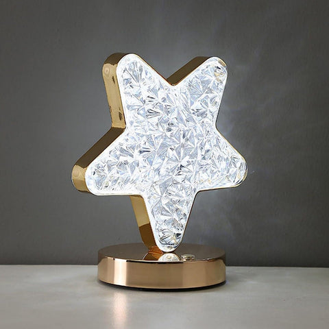 Star Shape Crystal Diamond Lamp Cordless Luxury Lamp with USB Rechargeable, 3-Way Dimmable & Touch Control Decorative Nightstand Lamp for Bedroom, Living Room, Party, Restaurant Decor (1 Pc ) - jugaad.shop