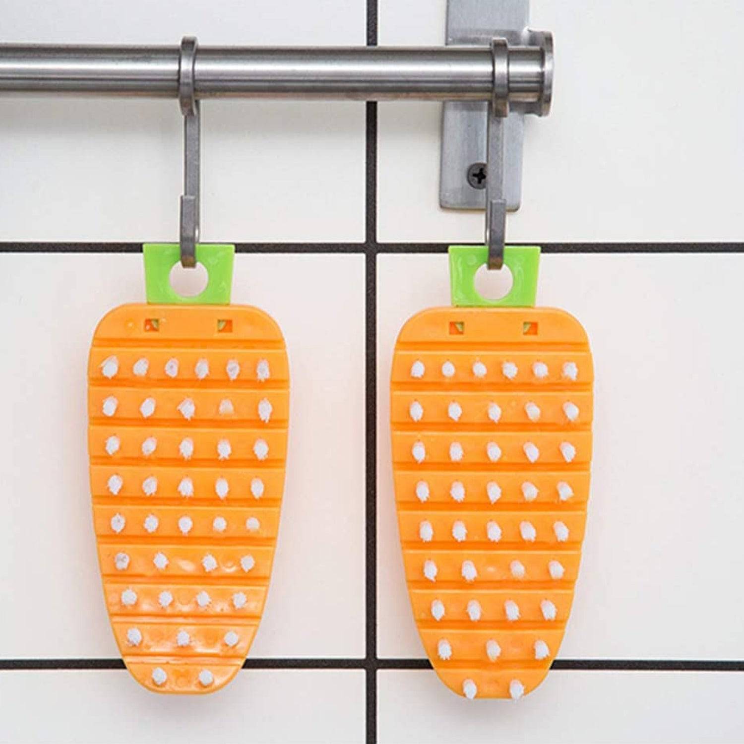 Vegetable Scrubbing Brush, Vegetable Scrubber Nonâ€‘Toxic Fruit Brush Carrot Shape Vegetable Brush for Potato for Vegetable - jugaad.shop