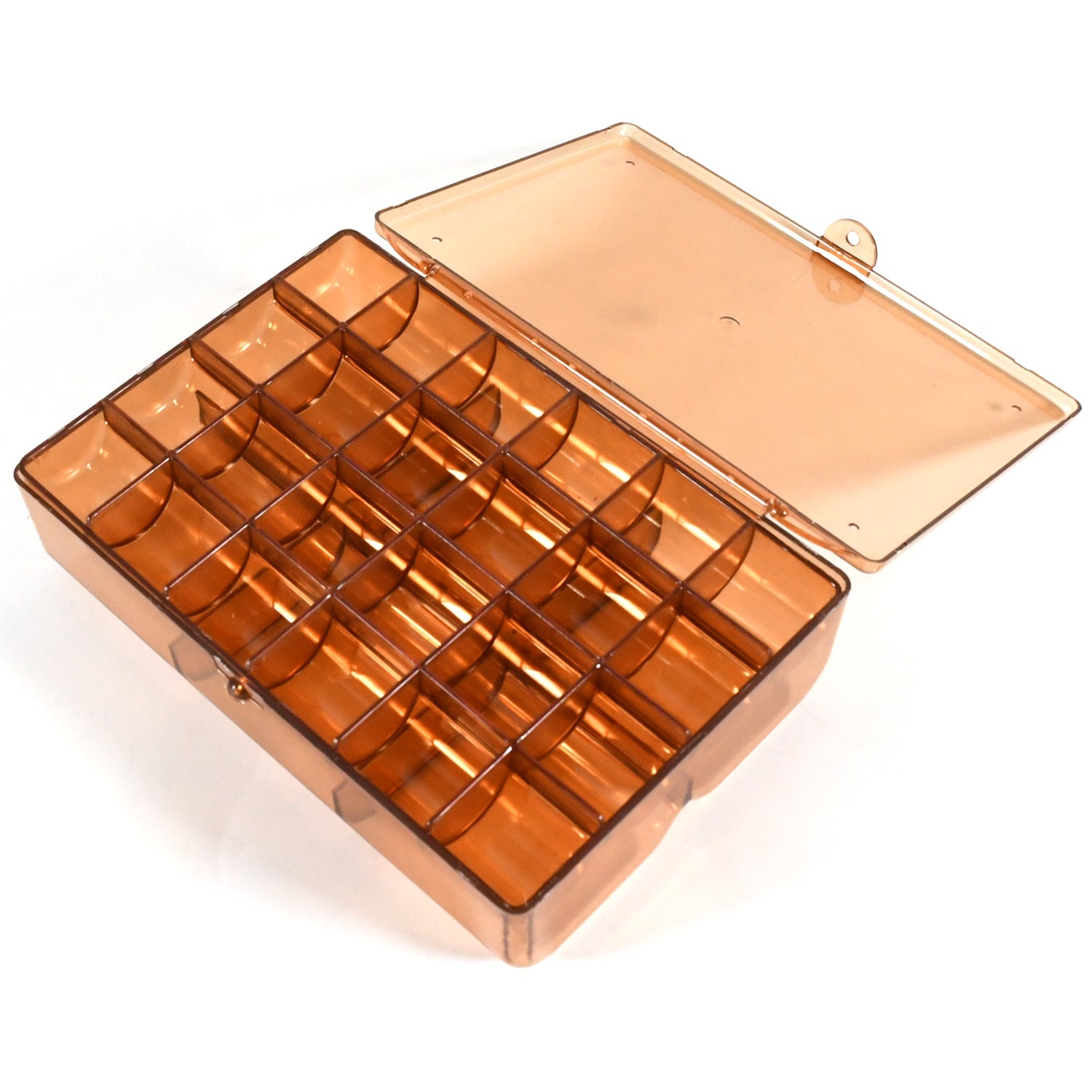 2 layer Acrylic Jewelry Storage Box Dustproof Earring Box, Storage Box Portable Nail Art Storage Case, 24-Grid Small and 6-Grid Big case Makeup Vanity Box (1 Pc / 30 Compartment) - jugaad.shop