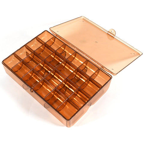 2 layer Acrylic Jewelry Storage Box Dustproof Earring Box, Storage Box Portable Nail Art Storage Case, 24-Grid Small and 6-Grid Big case Makeup Vanity Box (1 Pc / 30 Compartment) - jugaad.shop