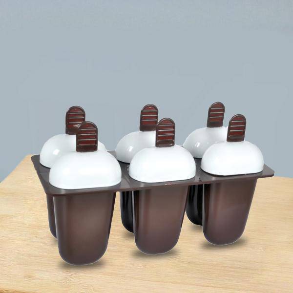 Plastic Ice Candy Maker Kulfi Maker Moulds Set with 6 Cups (Multicolour) - jugaad.shop