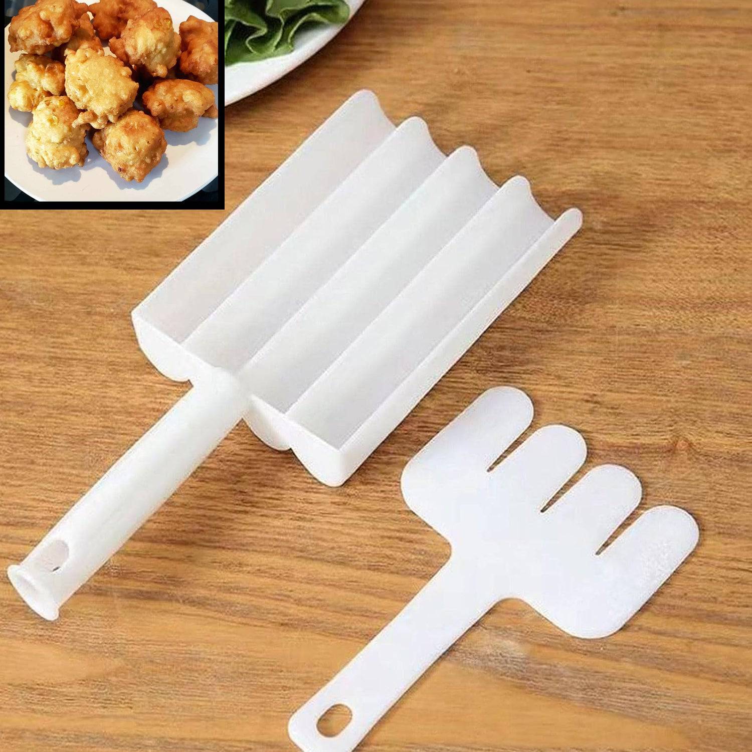 Small Multifunction Fritters Maker - Creative Fritters Scoop Multi-Function Ball Maker | Portable Maker for Making Cake Balls, Ice Cream Spoon, Doughnut, Hand Cutting Scoop(2pc Set) - jugaad.shop