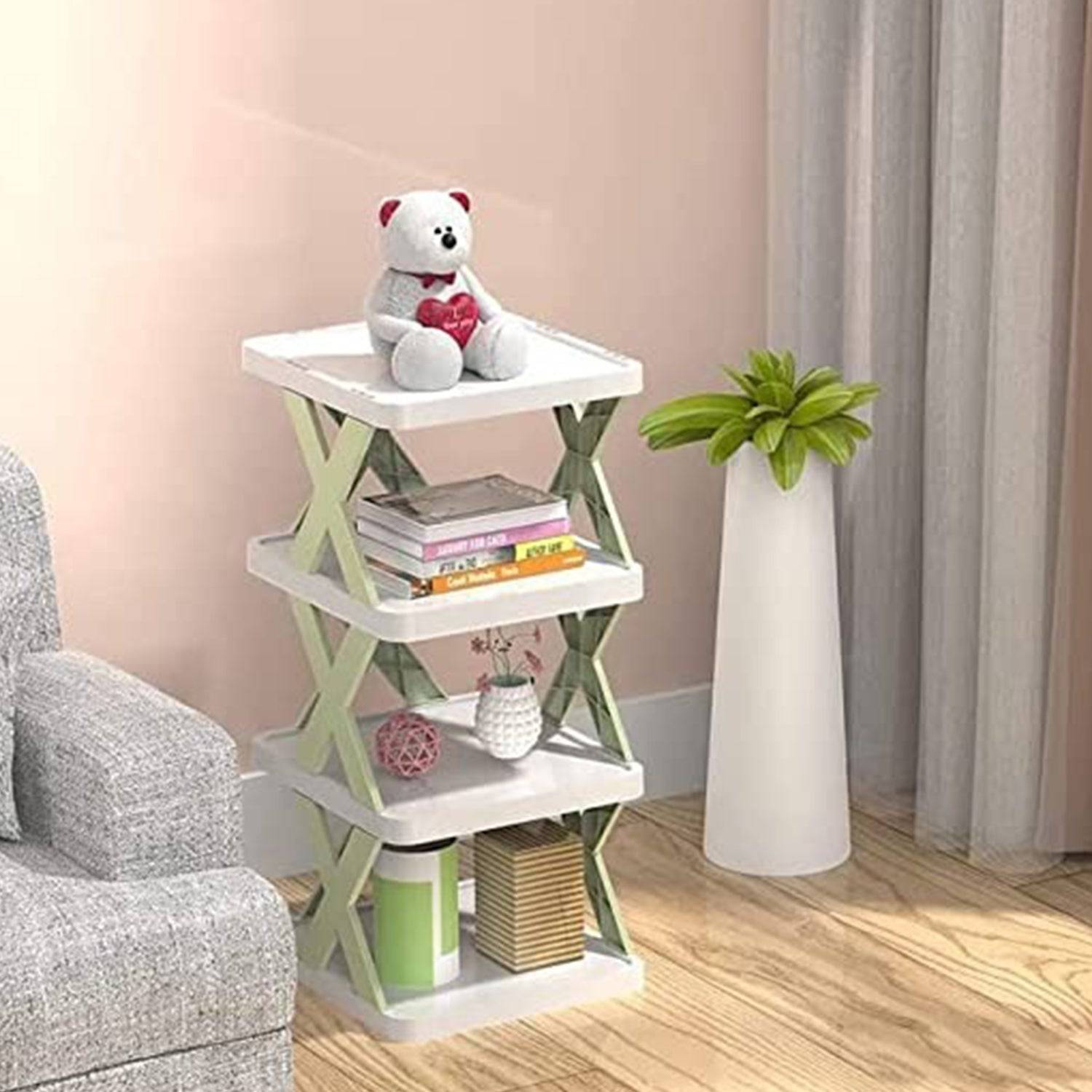 4 LAYER SHOES STAND, SHOE TOWER RACK SUIT FOR SMALL SPACES, CLOSET, SMALL ENTRYWAY, EASY ASSEMBLY AND STABLE IN STRUCTURE, CORNER STORAGE CABINET FOR SAVING SPACE - jugaad.shop