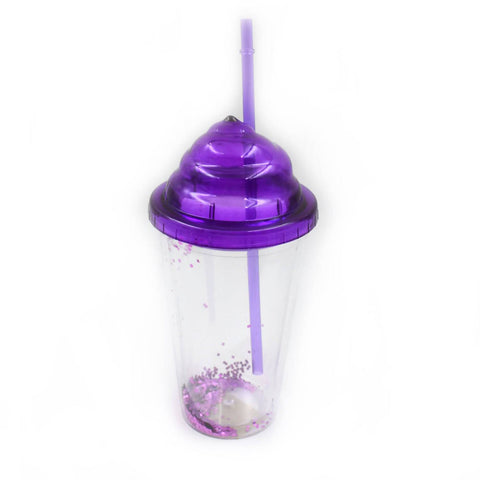 High Quality Plastic Creative Cold Drink Cup / Tumble, Reusable Tea Coffee Tumbler with Lid and Straw, Double Wall Plastic Drinking Sport Bottle, Travel Tumbler (1 Pc / Mix Color) - jugaad.shop