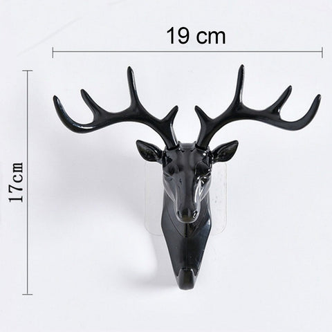 Self-adhesive deer head hanger for decorative use