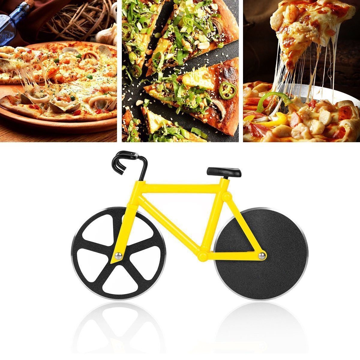 Bicycle Pizza Cutter (1 Pc): Stainless Steel, Unbreakable Handle - jugaad.shop