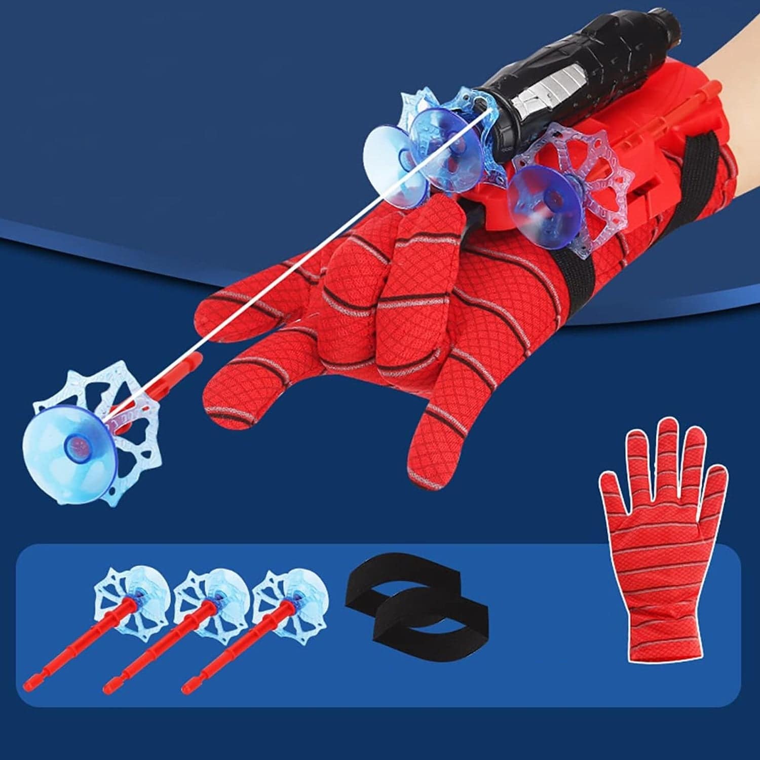 Web Shooter Toy for Kids Fans, Launcher Wrist Gloves Toys For Kids, Boys Superhero Gloves Role-Play Toy Cosplay, Sticky Wall Soft Bomb Funny Children's Educational Toys - jugaad.shop