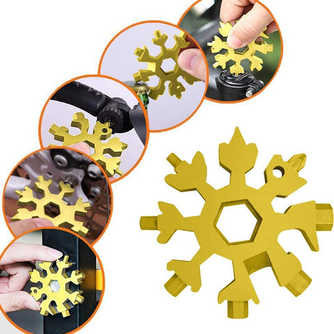 Durable & Portable 18 in 1 Snowflake Multi-Tool, Snowflake Bottle Opener Flat Phillips Screwdriver Kit Wrench - jugaad.shop