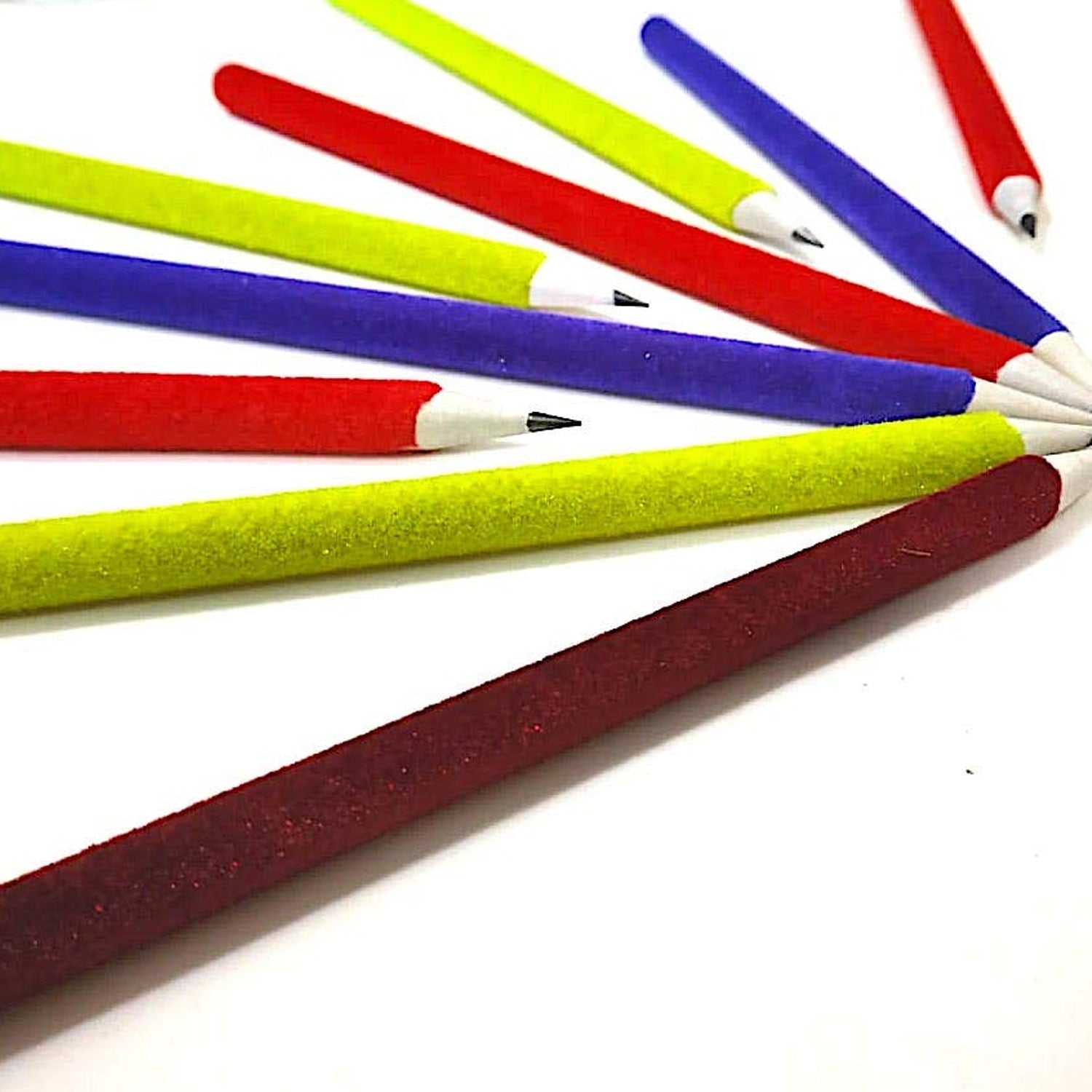 Small Velvet Pencil (1 Pc / Mix Color & Design)-jugaad.shop