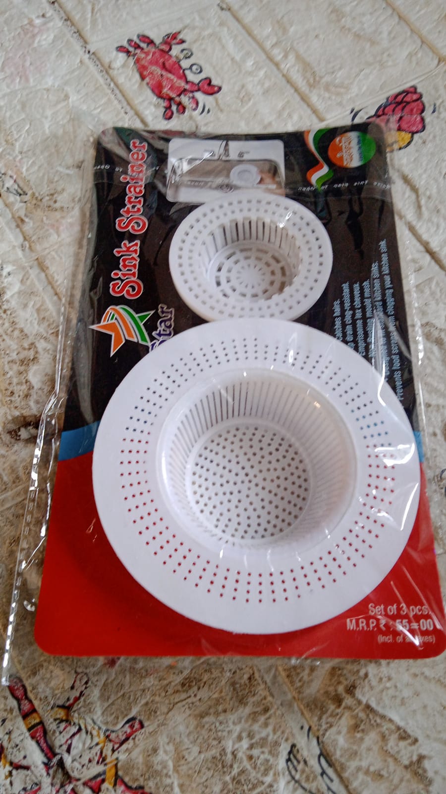 Plastic Sink Strainer for Kitchen| Basin Strainer | Waste Filter Jali | Basin Strainer | Sink Jali | Waste Filter Cup | Sink mesh Filter | Plastic Drain Strainer (3 Pcs Set) - jugaad.shop