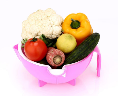 Multi-functional vegetable shredder with built-in drain basket.