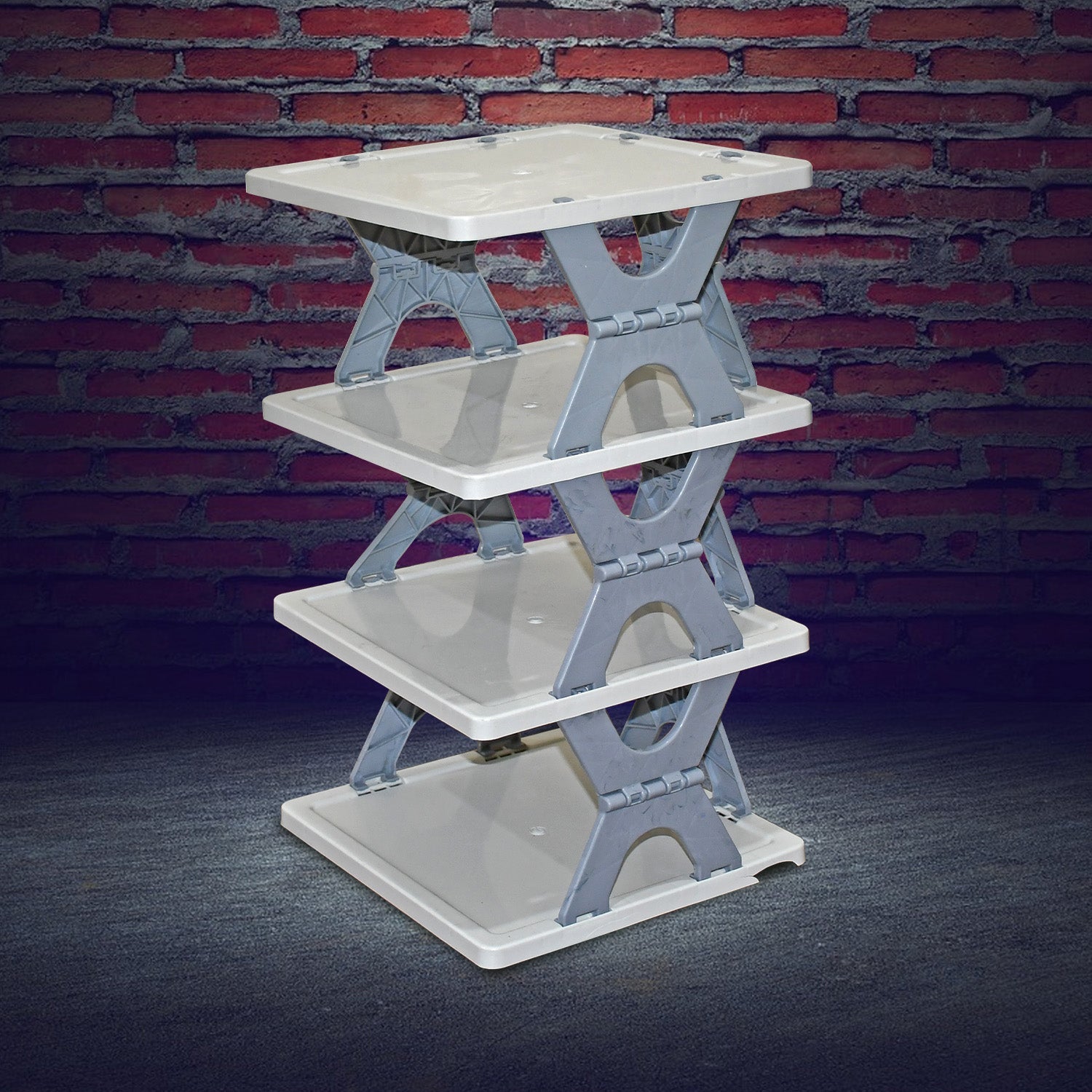 Foldable Shoe Rack (1 Pc, 4 Layers): Space-Saving, Entryway Storage - jugaad.shop