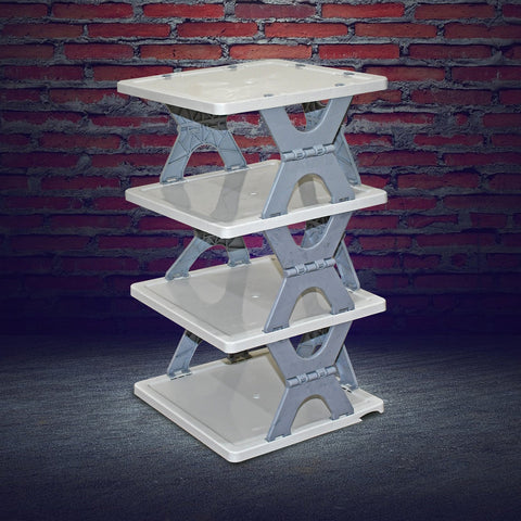 Foldable Shoe Rack (1 Pc, 4 Layers): Space-Saving, Entryway Storage - jugaad.shop