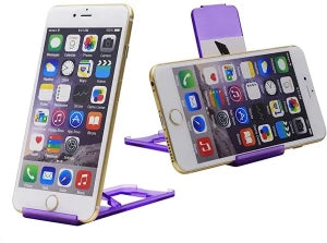 Compact and foldable phone stand for convenient mobile device support.