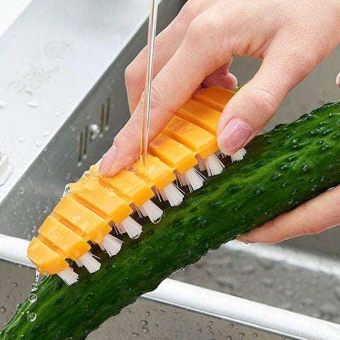 Vegetable Scrubbing Brush, Vegetable Scrubber Nonâ€‘Toxic Fruit Brush Carrot Shape Vegetable Brush for Potato for Vegetable - jugaad.shop