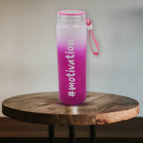 Motivational Glass Water Bottle Colorful potable Water Glass Bottle With Rubber Band, Daily Intake Hourly Water Bottle to Ensure You Drink Enough Water Throughout The Day Reusable Cycling Gym, Workout Fitness Bottle (350 ML) - jugaad.shop