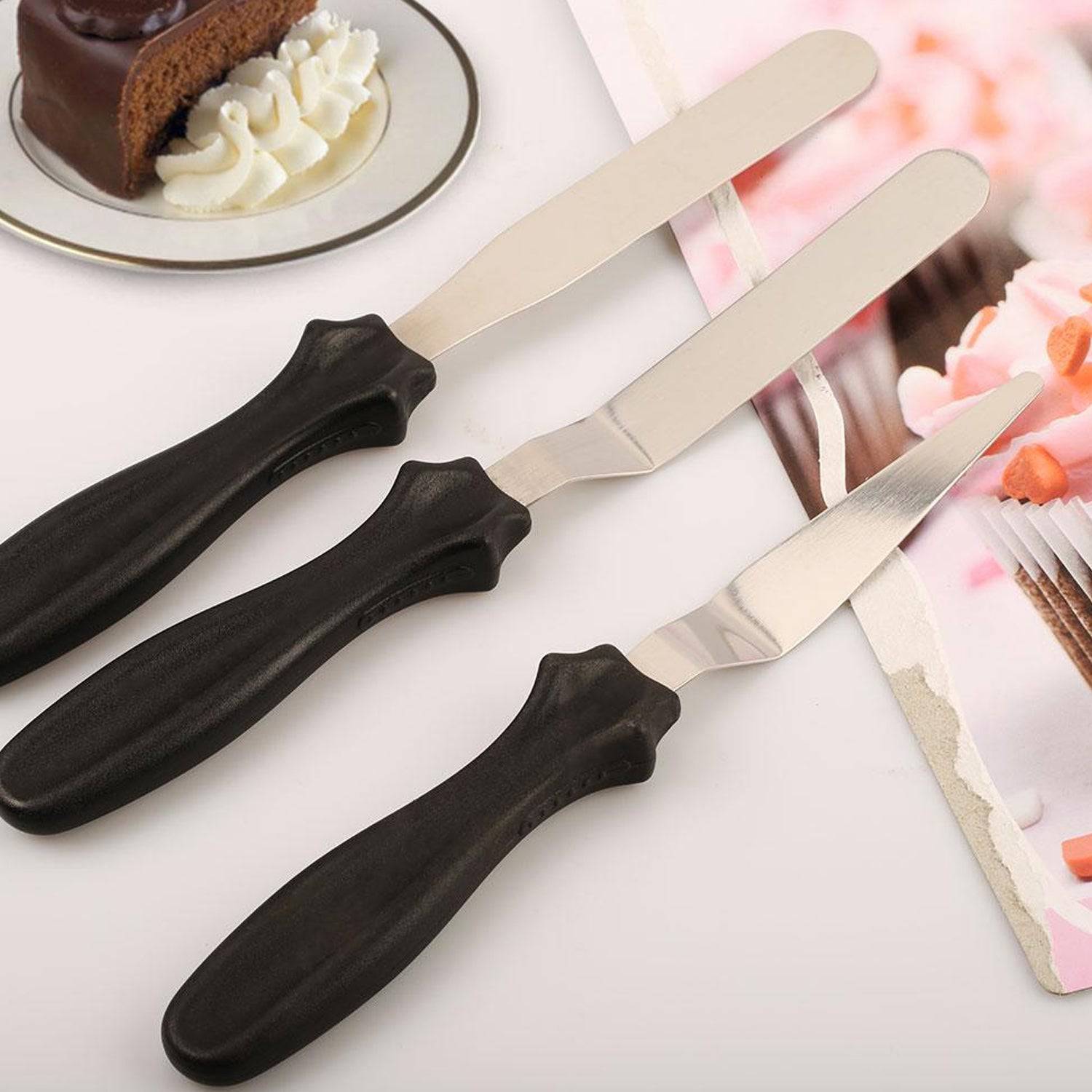 MULTI-FUNCTION STAINLESS STEEL CAKE ICING SPATULA FLAT ANGULAR TRIANGLE PALLET KNIFE SET - jugaad.shop