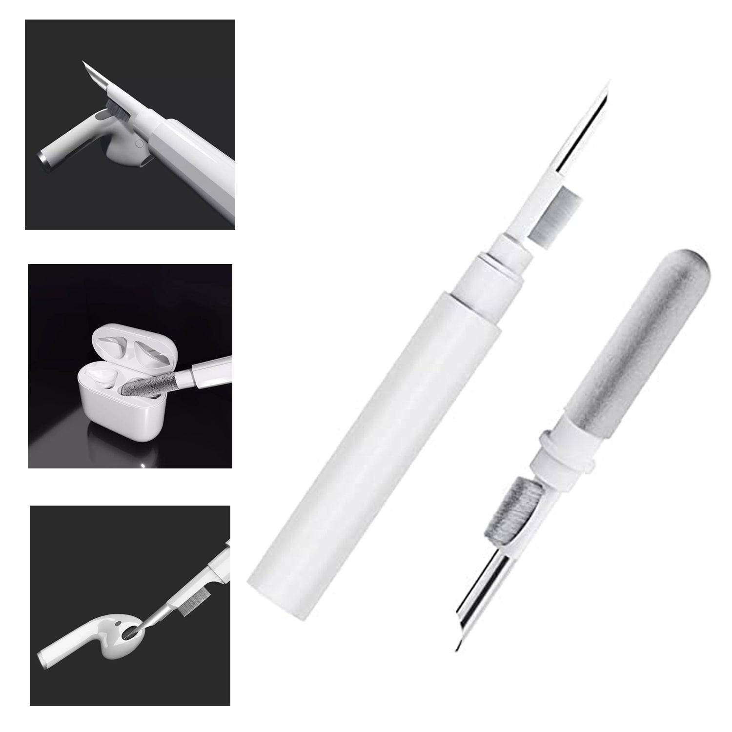 3 In 1 Earbuds Cleaning Pen For Cleaning Of Ear Buds And Ear Phones Easily Without Having Any Damage. - jugaad.shop