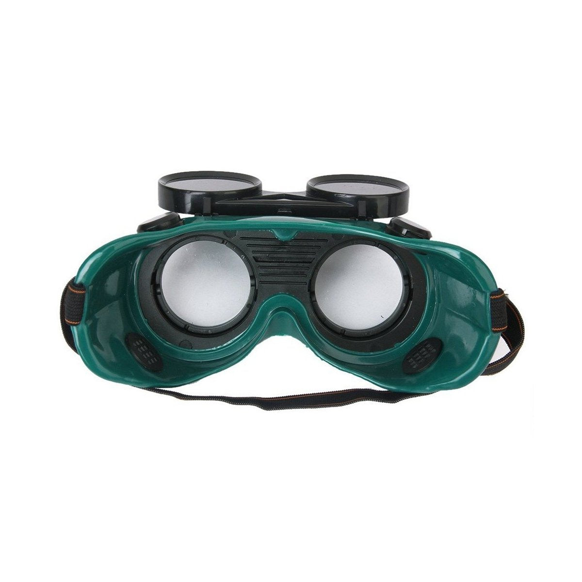 Dark green welding goggles, large size.