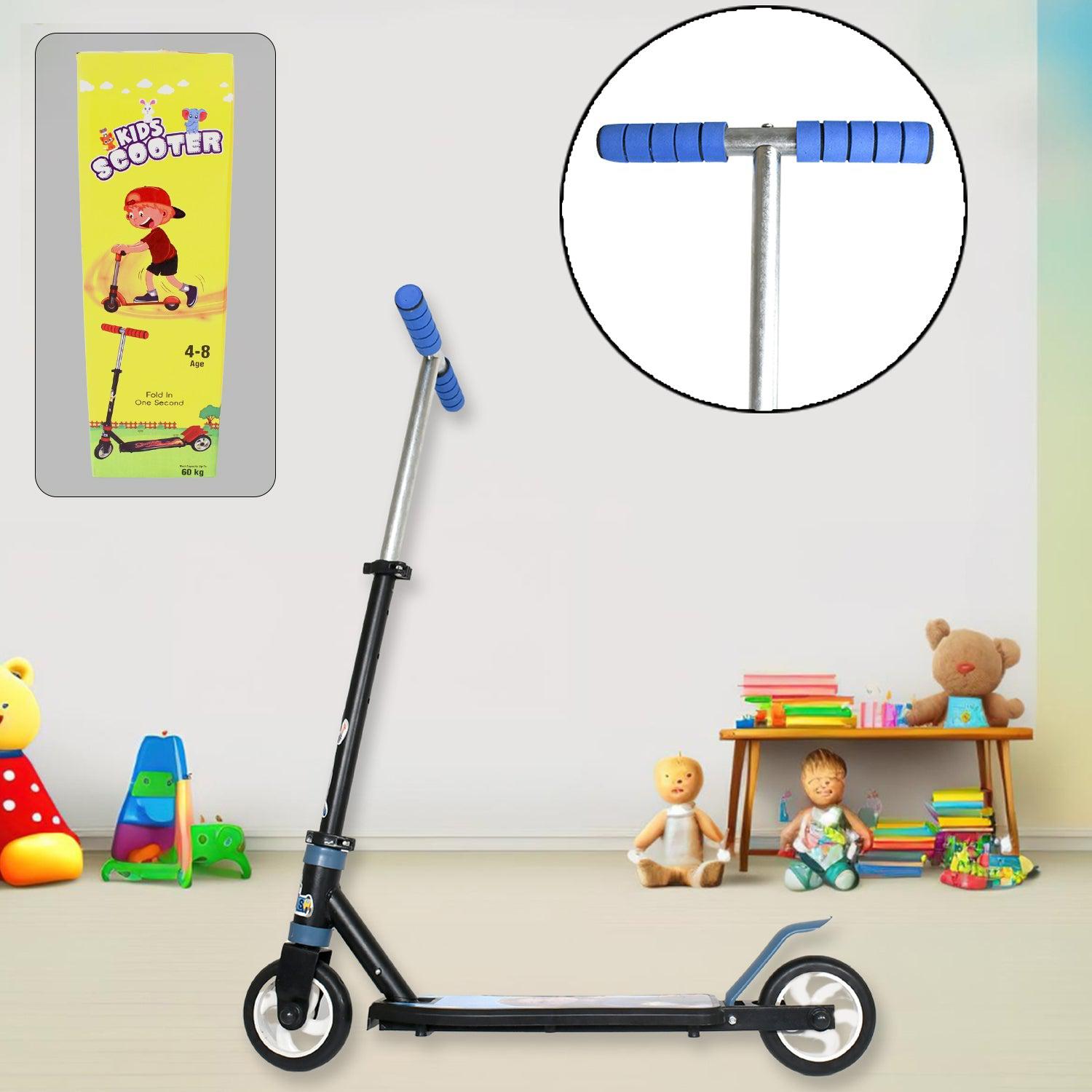 Basic Kids Ride On Leg Push Scooter for Boys and Girls (4 - 8 Years Old Kids) Foldable Scooter Cycle with Height Adjustment for Boys and Girls Multicolor (1 Pc / 2 Wheel)  - jugaad.shop