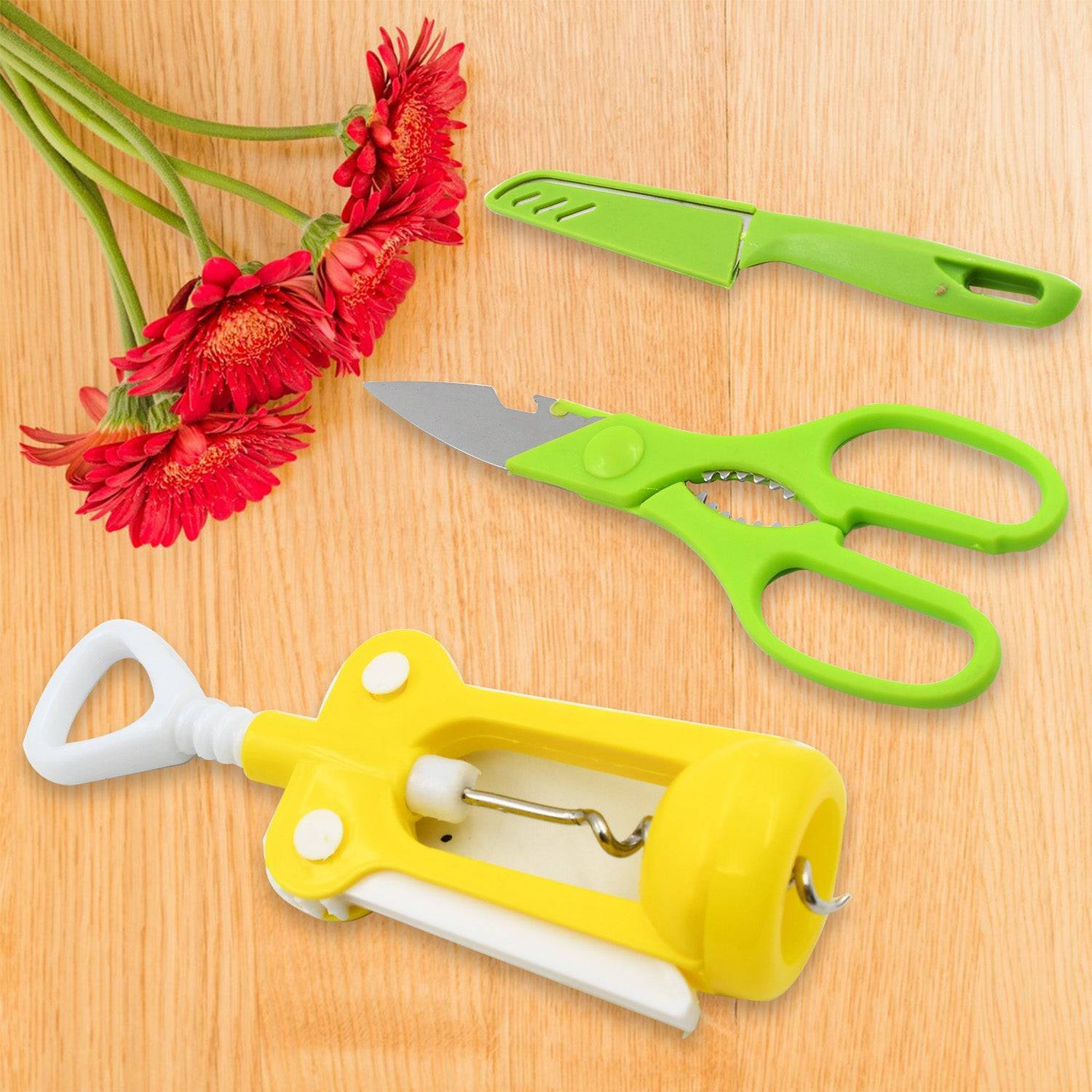 Multifunction Kitchen Tools Stainless Steel and Plastic Kitchen Knife and Scissor Ideal Accessory Set for Kitchen - jugaad.shop