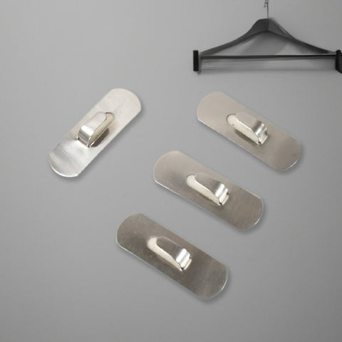 Self- Adhesive Hooks, Heavy Duty Wall Hooks Hangers Stainless Steel Waterproof Sticky Hooks for Hanging Robe Coat Towel Kitchen Bathroom and. - jugaad.shop