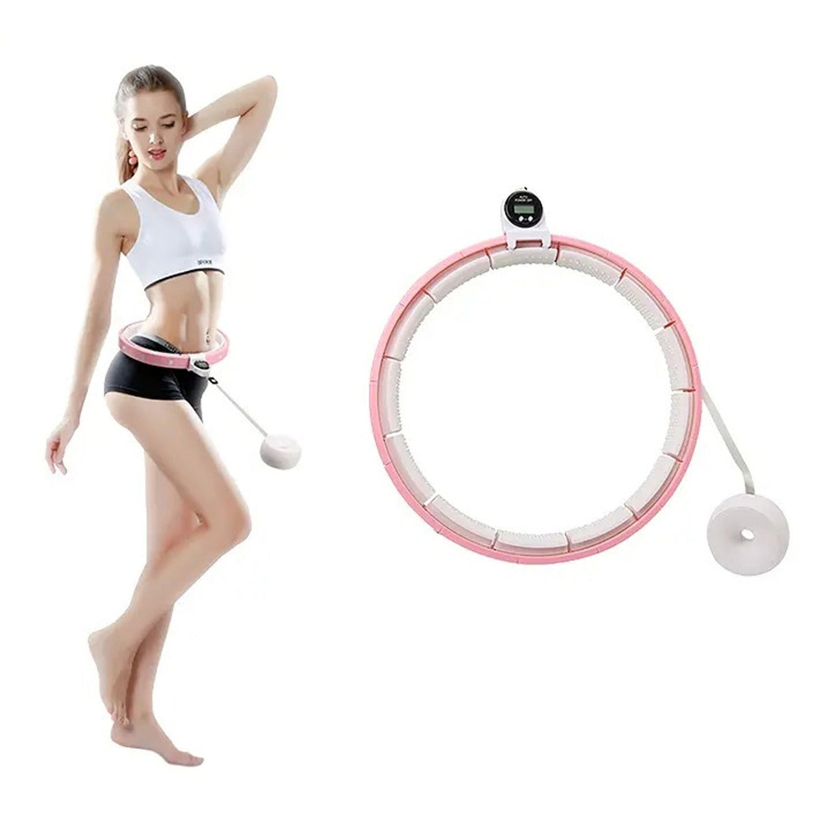 Fitness Adjustable Detachable Fitness Hula Hoop Ring Smart Round Count & Weight Loss Gym Equipment Exercise Smart Hula Hoops - jugaad.shop