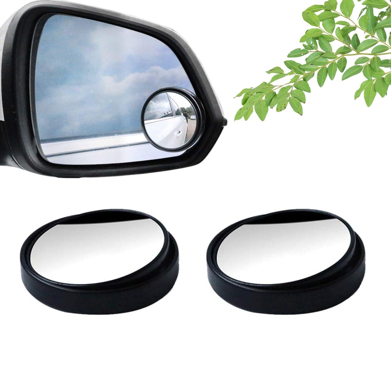 360DEGREE BLIND SPOT ROUND WIDE ANGLE ADJUSTABLE CONVEX REAR VIEW MIRROR - PACK OF 2 - jugaad.shop