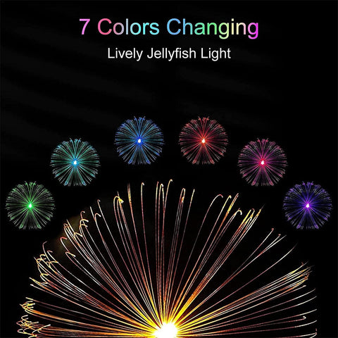 2pcs Garden Solar Outdoor Lights Decorative , 7 Colors Changing RGB Light Waterproof Flower Jellyfish Firework Decor for Garden Patio Landscape Pathway Yard Holiday Decor-jugaad.shop