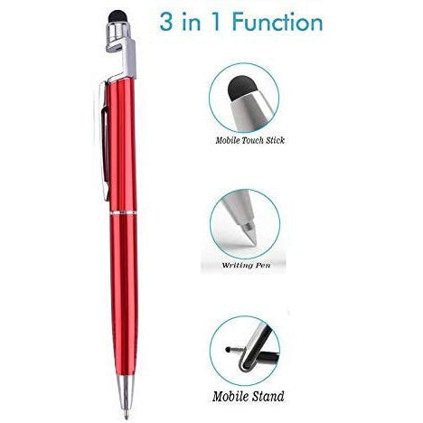 3 in 1 Ballpoint Function Stylus Pen with Mobile Stand - jugaad.shop