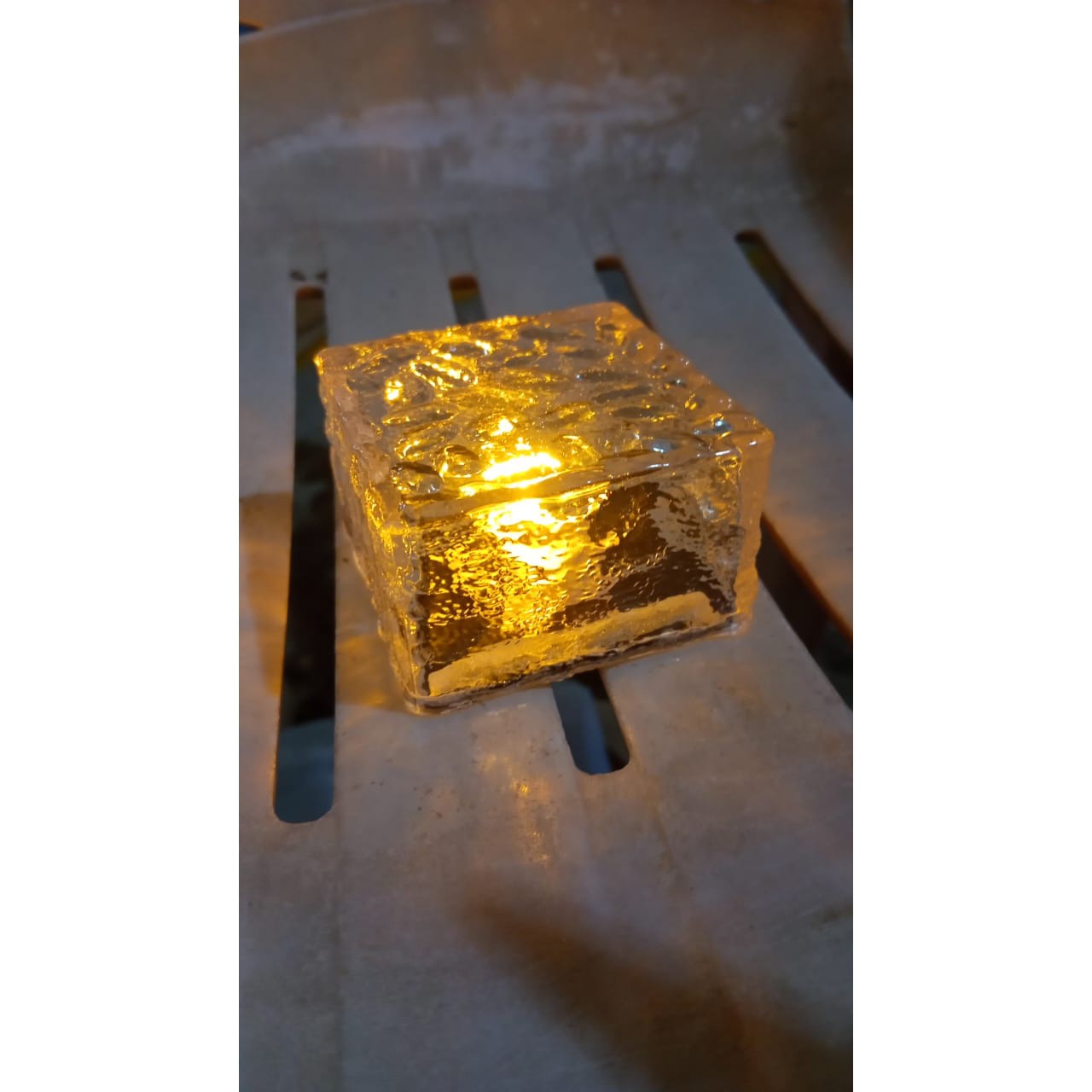 Solar Ice Cube Shaped Garden Light, Ice Cube Shaped Garden Warm Light Outdoor Solar Garden Decorative Lights for Walkway Pathway Backyard Christmas Decoration Parties - jugaad.shop