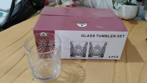 Glass Tumbler Set, Juice Glasses and Transparent Water (6 Pcs Set)