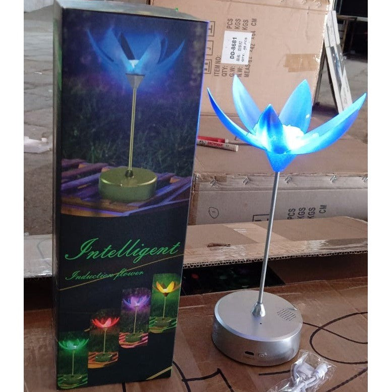 Lotus Flower Lamp with Music, Touch Open and Close, USB Rechargeable (1 Pc / Only One Color) - jugaad.shop