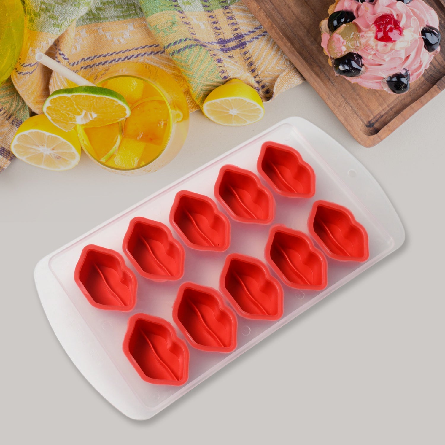 Silicone Mold Ice Cube Tray Creative Sweet Multi Type Ice Tray Buckets, Ice Cube Trays Multi Fruit Shape Ice Tray (1 Pc) - jugaad.shop