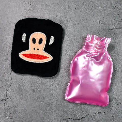 Black Monkey Small Hot Water Bag with Cover for Pain Relief - jugaad.shop