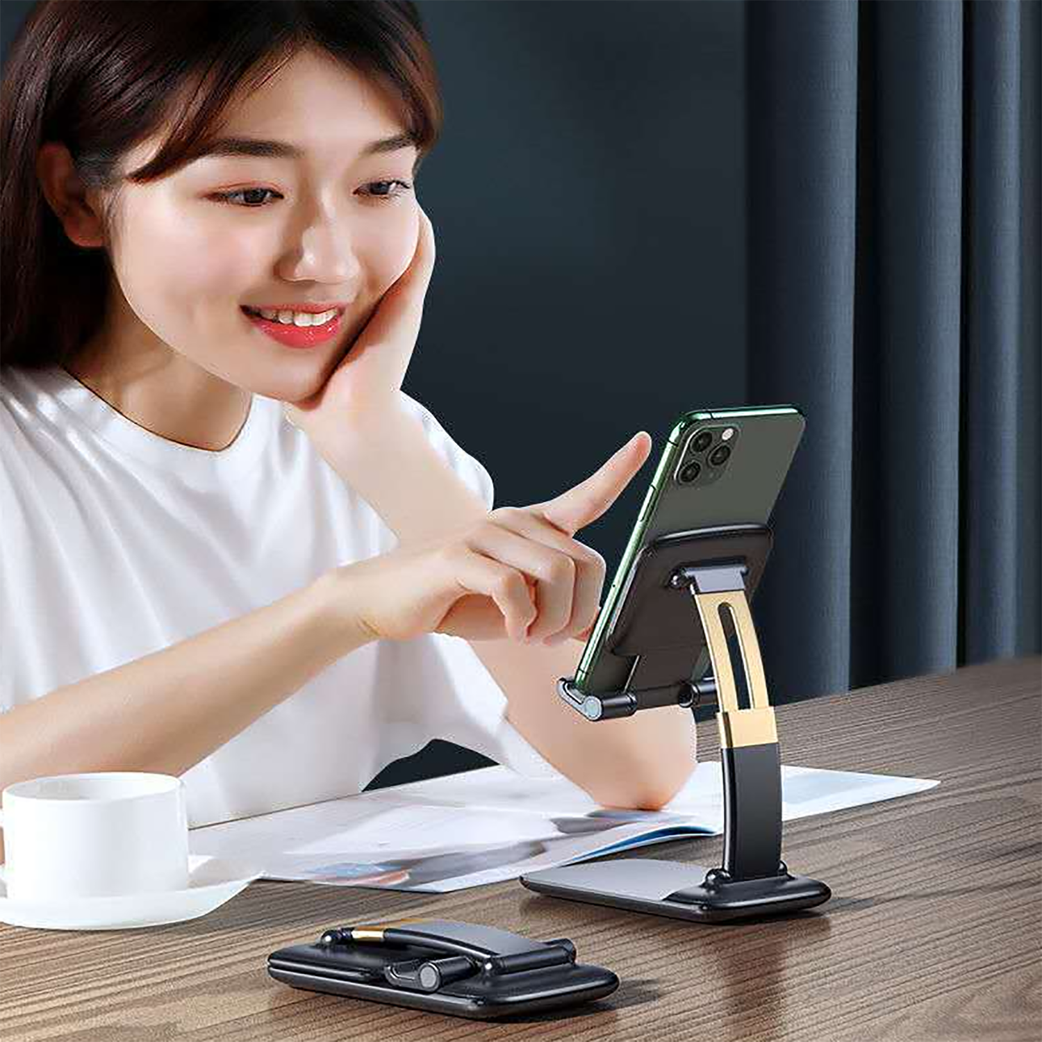 Phone Holder for Table, Foldable Universal Mobile Stand for Desk - jugaad.shop