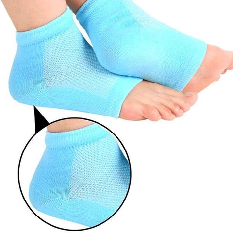 Silicone gel heel socks in various colors.