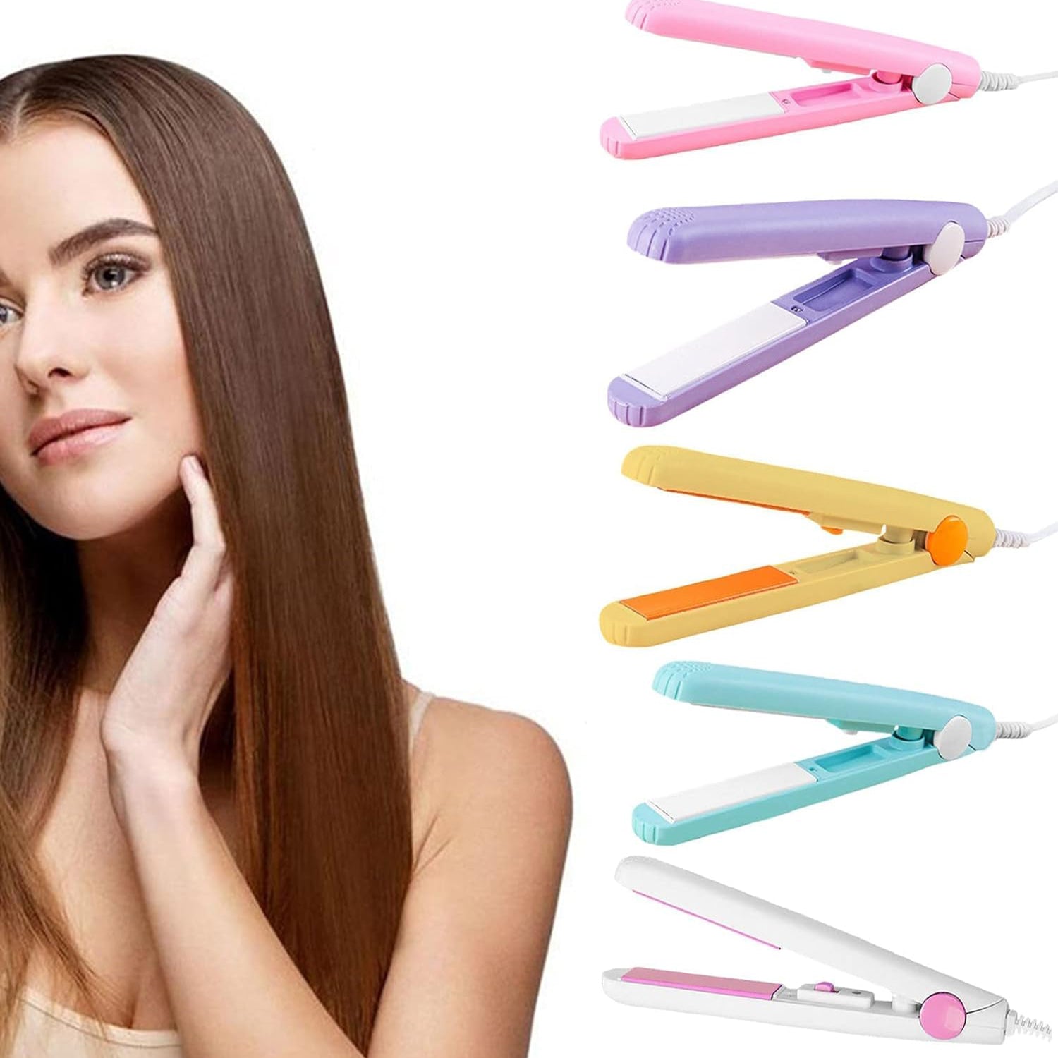 Beauty and Personal Care Professional Ceramic Plate Mini Hair Styler Straightener and Curler - jugaad.shop