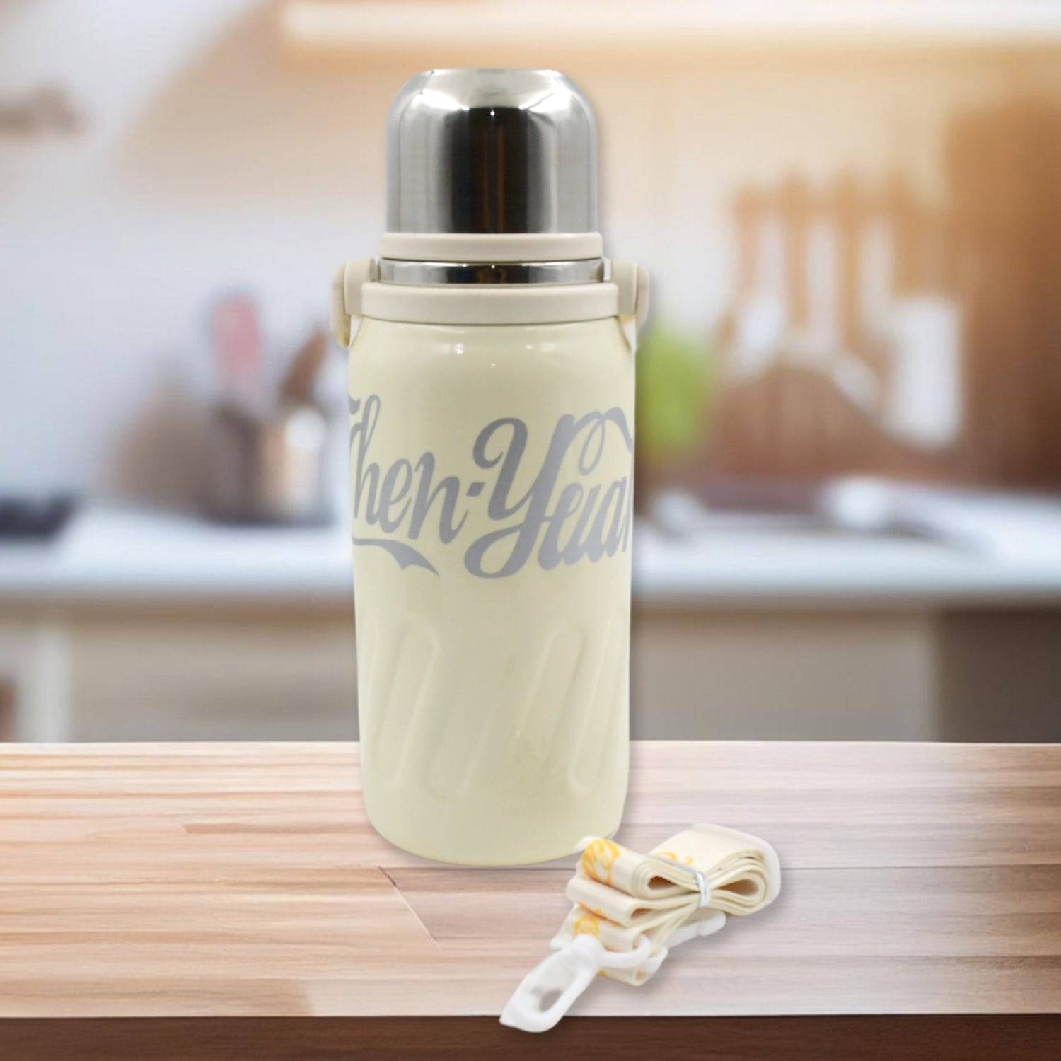 Stainless Steel Vacuum Insulated Water Bottle | Leak Proof Flask for Tea Coffee | Reusable Water Bottle with Hanging Strap | Bottle for Hot & Cold Drinks Wide Mouth Water Flask 1200 ML - jugaad.shop