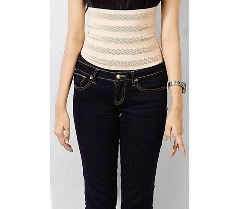 Slimming waist belt with hook closures for shaping and toning, size L.