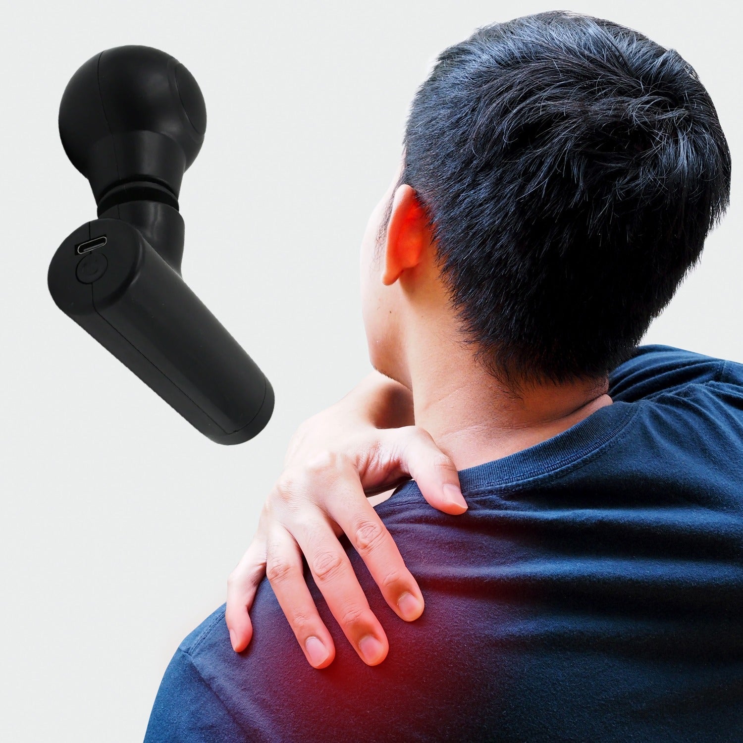 Black Mini Pocket Size Massager, Full Body Massager, Cordless One Button Operation for Body Pain & Relaxation - jugaad.shop