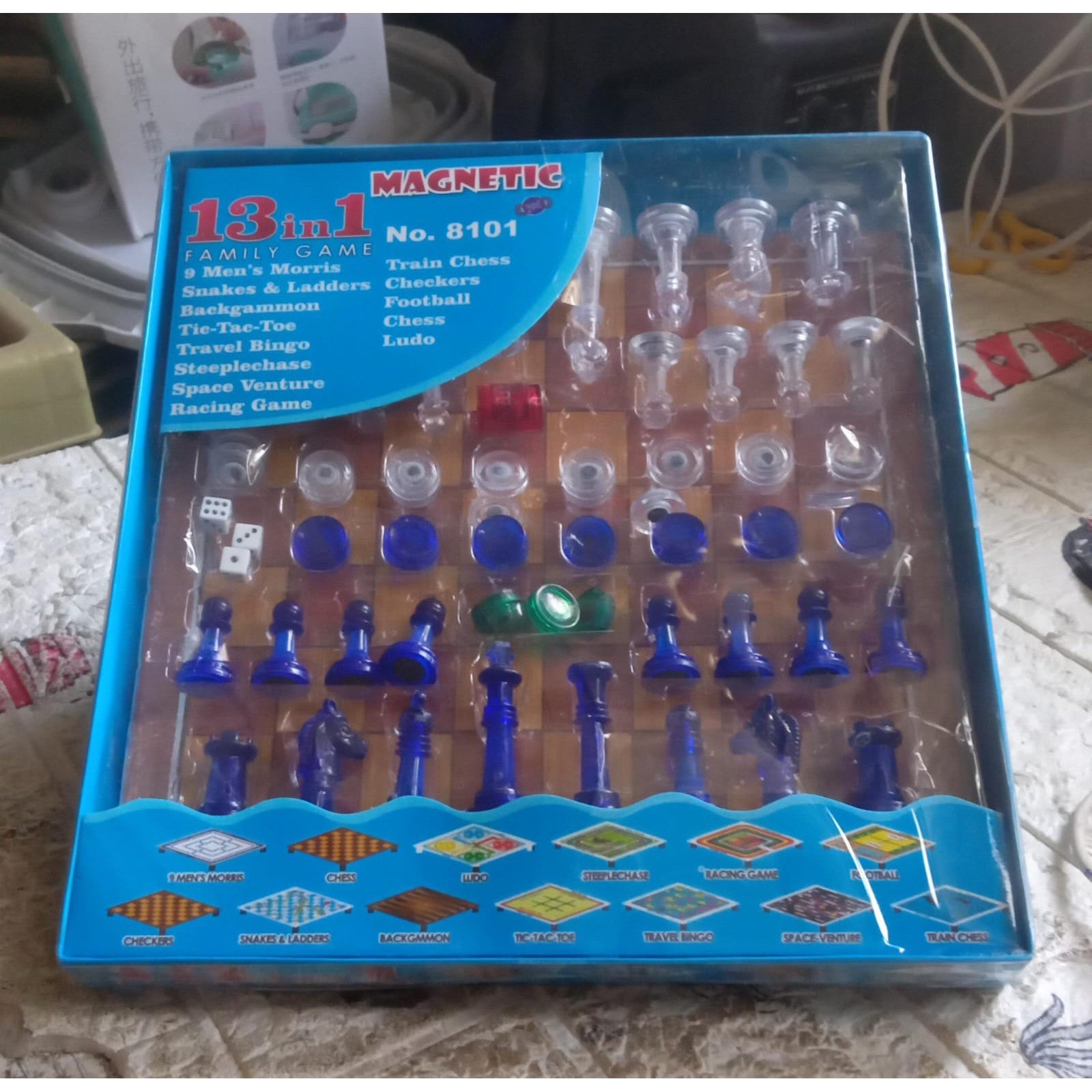 13 in 1 Family Board Game Chess, Snakes & Ladders, Ludo, Tic-Tac-Toe, Checkers, Travel Bingo, Football, Space Venture, Steeplechase Set for Kids - jugaad.shop