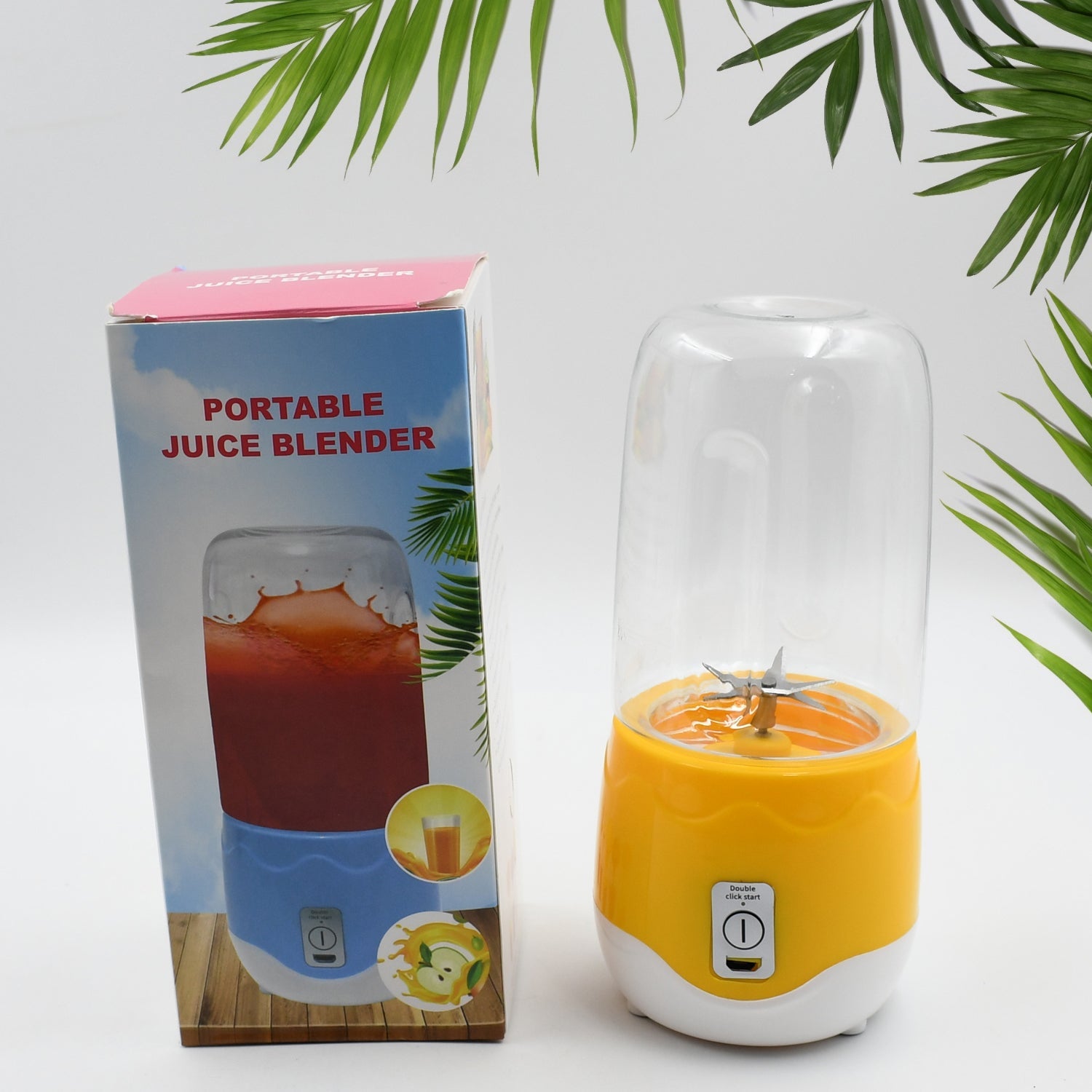 Portable Electric USB Juice Maker 6 blade Blender Grinder Mixer Personal Size, USB Rechargeable Mini Juicer for Smoothies and Shakes with Juicer Cup - 400ml - jugaad.shop